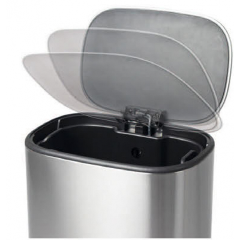 Відро для сміття з плавним закриттям прямокутне Mixxus Cubic-TC0112 SS Color 12л колір нержавійка (