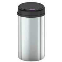 Мусорное ведро сенсорное круглое Mixxus Premium Ellipse-TC0109 Chrome-Black 9л (хром-черное) (MI708