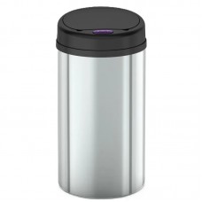 Відро для сміття сенсорне кругле Mixxus Premium Ellipse-TC0109 Chrome-Black 9л (хром-чорне) (MI7083