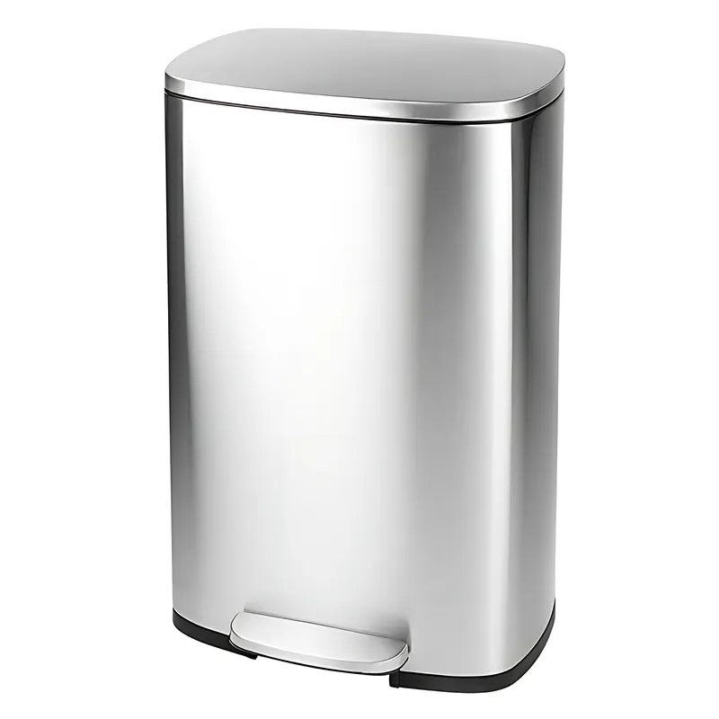 Мусорное ведро с плавным закрытием прямоугольное Mixxus Bevel-TC0112 SS Color 12л цвет нержавейка (