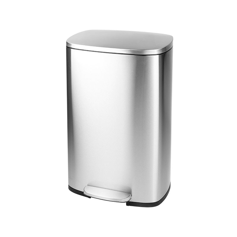 Мусорное ведро с плавным закрытием прямоугольное Mixxus Bevel-TC0112 SS Color 12л цвет нержавейка (