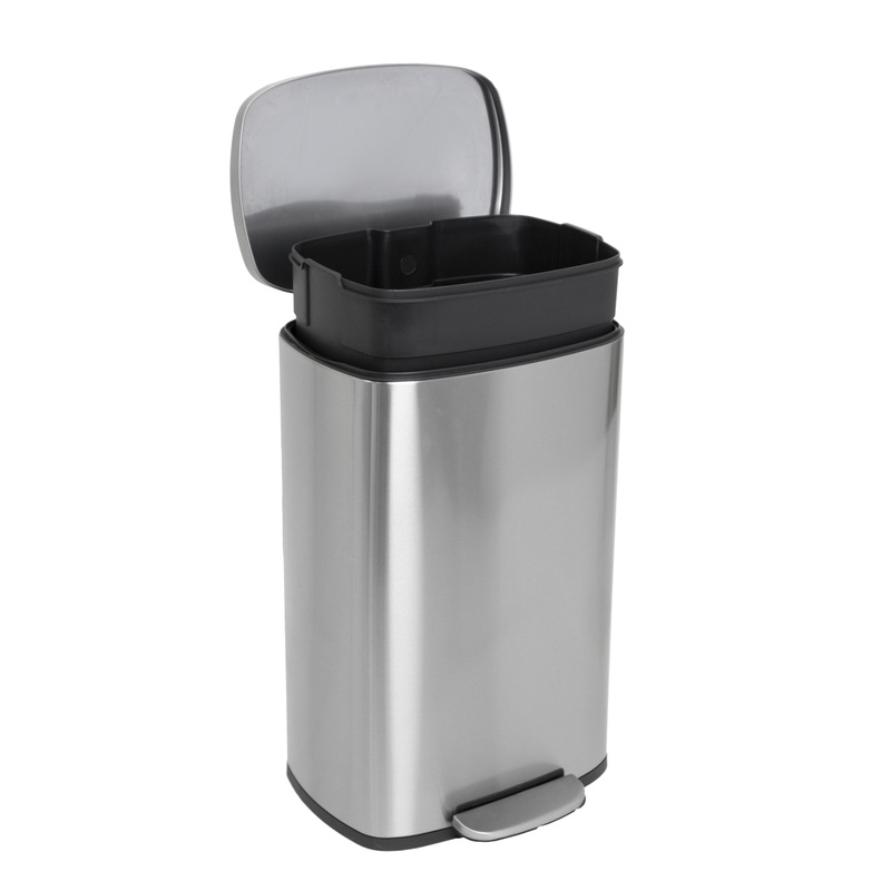 Відро для сміття з плавним закриттям прямокутне Mixxus Bevel-TC0105 SS Color 5л колір наржавійка (M