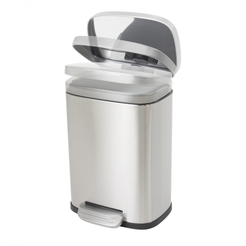 Відро для сміття з плавним закриттям прямокутне Mixxus Bevel-TC0105 SS Color 5л колір наржавійка (M