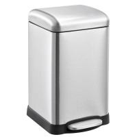 Відро для сміття з плавним закриттям квадратне Mixxus Style-TC0106 SS Color 6л колір наржавійка (MI
