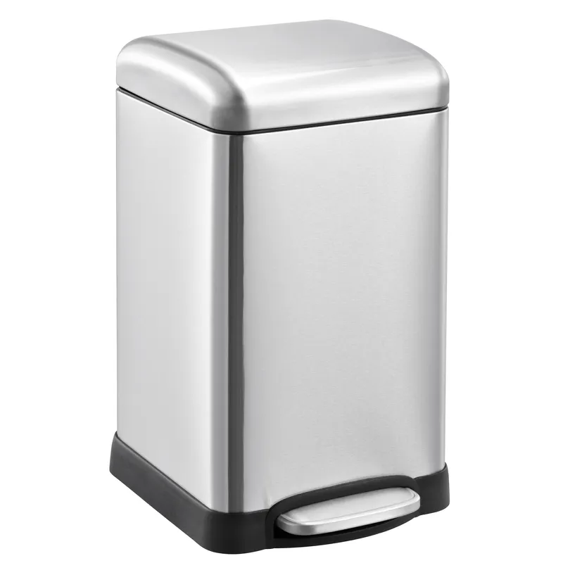 Відро для сміття з плавним закриттям квадратне Mixxus Style-TC0106 SS Color 6л колір наржавійка (MI