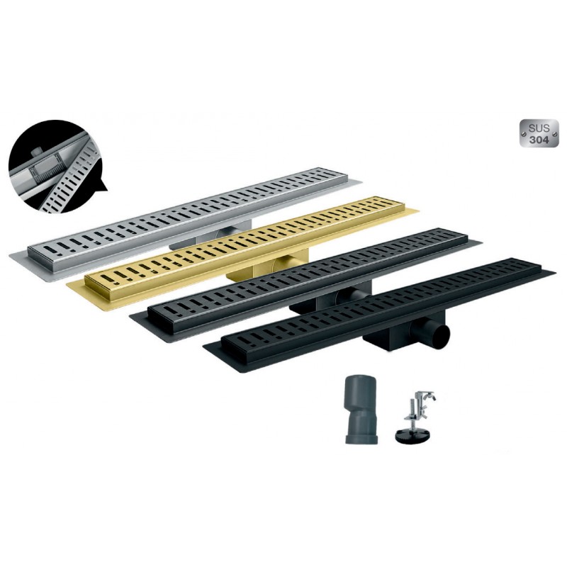 Душовий трап з нержавіючої сталі SUS304 Koer FD35-70x800-Graphite (AC0660)