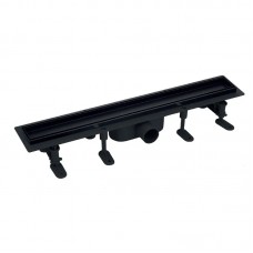 Душовий трап MIXXUS DRAIN-06-70 BLACK з пласт. основою і накладкою із нерж. сталі 70x700мм (MI6530)