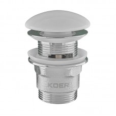 Донний клапан для умивальника з переливом Koer PW-03-11 1 1/4'' (кнопка) (KR3397)