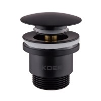 Донний клапан для умивальника Koer PW-01-05 1 1/4'' (кнопка) (Чорний) (KR3403)