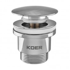 Донний клапан для умивальника Koer PW-01-01 1 1/4'' (кнопка) (Колір хром) (KR3400)
