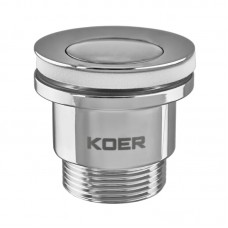 Донний клапан для умивальника Koer PW-02-01 1 1/4'' (кнопка) (Колір хром) (KR3399)
