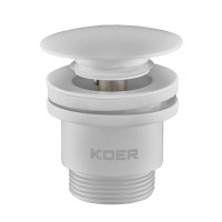 Донний клапан для умивальника Koer PW-01-03 1 1/4'' (кнопка) (Білий) (KR3402)