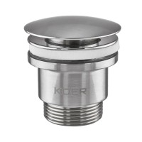 Донний клапан для умивальника Koer PW-01-02 1 1/4'' (кнопка) (Колір нерж) (KR3401)