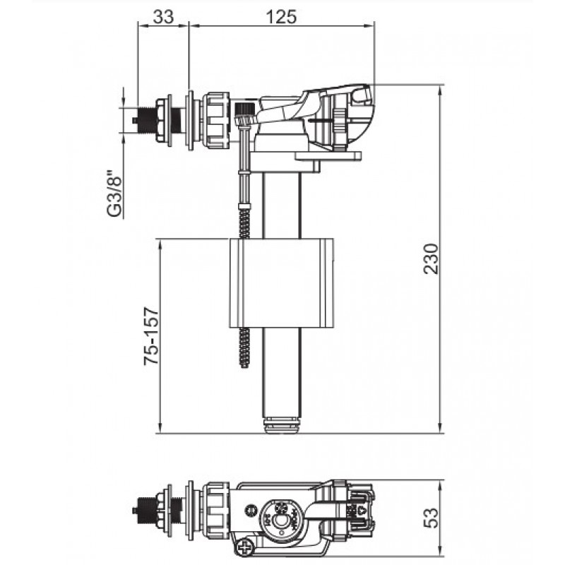 Арматура наповнювальна Koer KT-0105-3/8