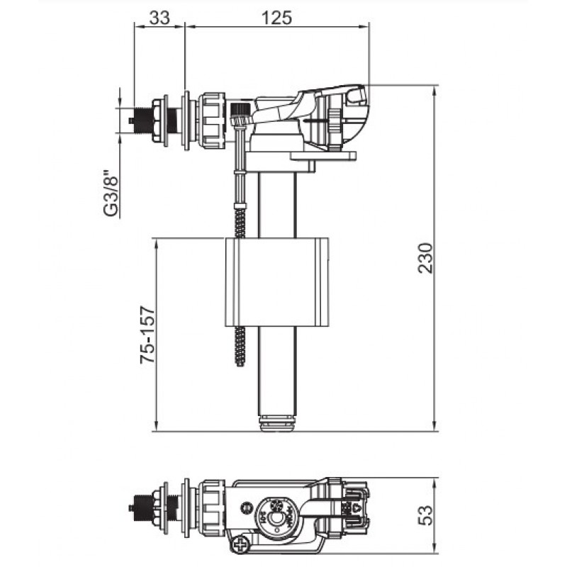 Арматура наповнювальна Koer KT-0106-3/8