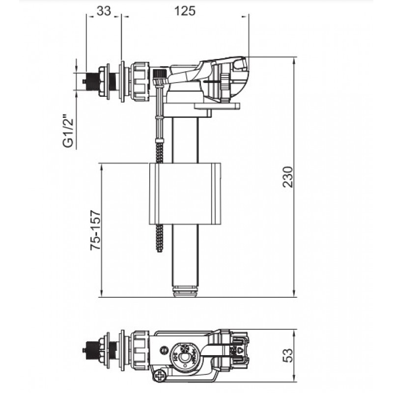 Арматура наповнювальна Koer KT-0106-1/2