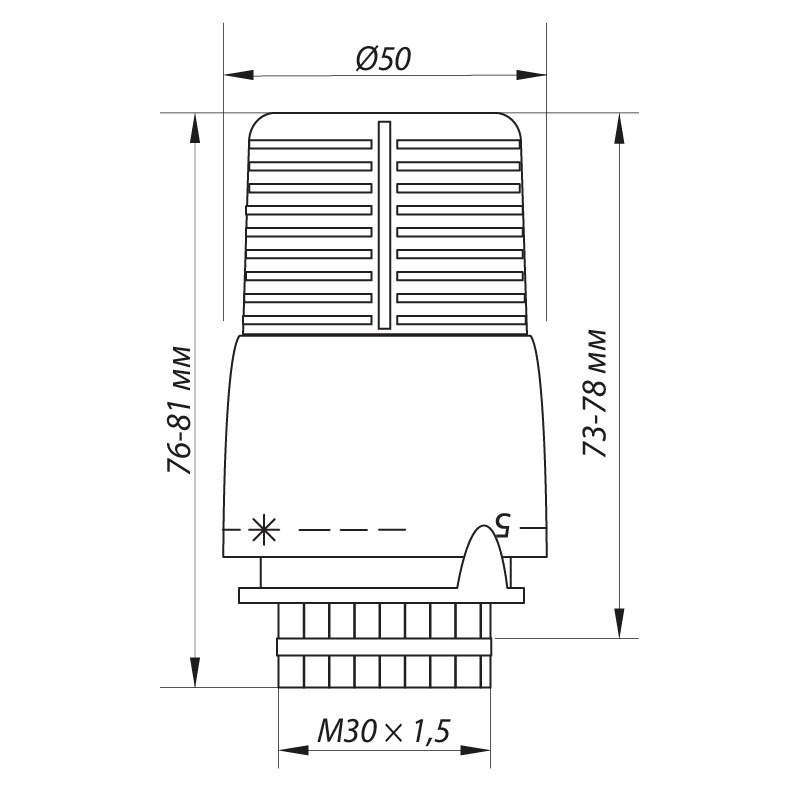 Термоголовка з виносним датчиком M30x1.5 Koer KR.1332 (KR2678)