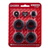 Комплект для радіатора Koer SET-01.Black 1/2