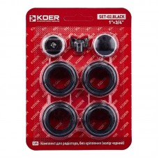 Комплект для радіатора Koer SET-02.Black 3/4
