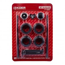 Комплект для радіатора Koer SET-04.Black 3/4