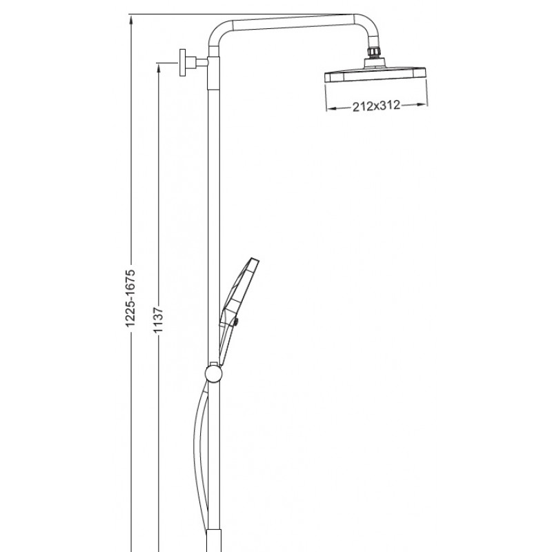 Душова колона зі змішувачем Koer KB-56030-05, 3 функції (KR5428)