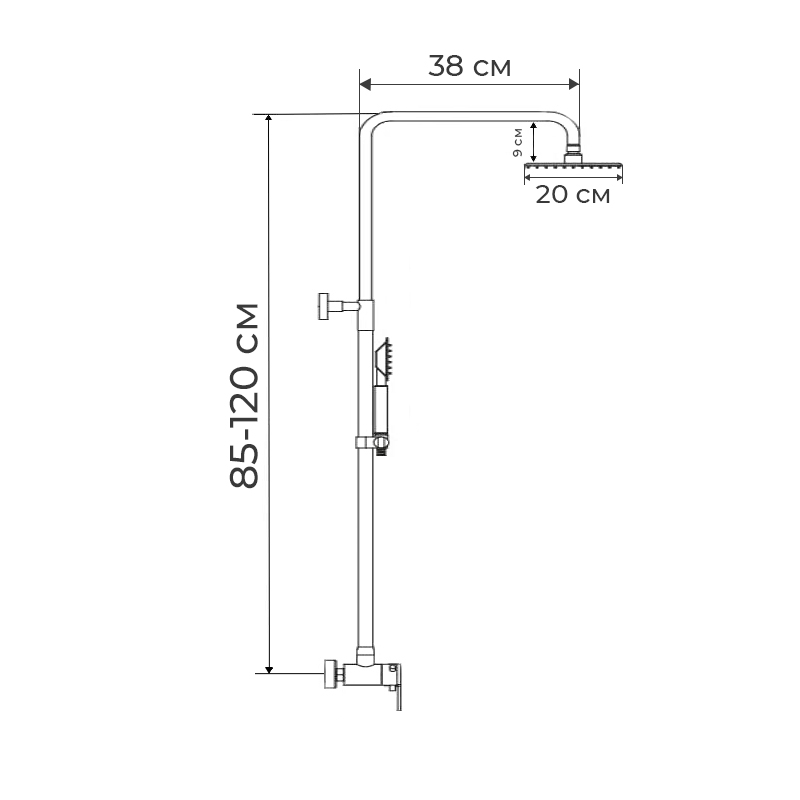 Душова колона із змішувачем ZERIX LR72403-1 SUS304 (ZX2990)