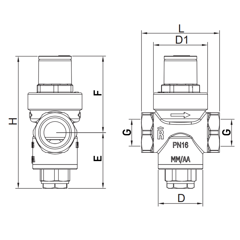 Редуктор тиску Roho R1201-050 - 1/2