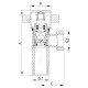 Кран для підключення сантехприладів KOER 1/2x3/4 (KR.517) (KR0109)