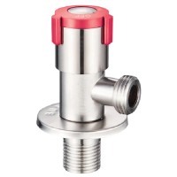 Кран для подключения сантехприборов Zerix VAL-07-1/2x1/2 из нерж.стали SUS304 (красный) (ZX5100)