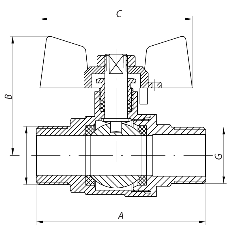 Кран кульовий Koer 3/4