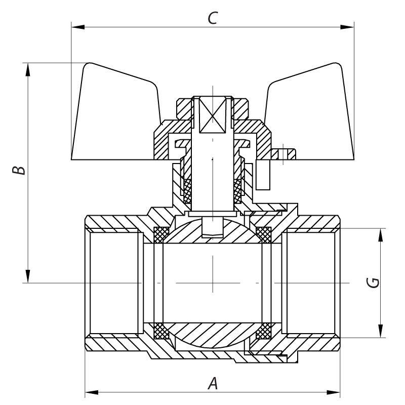 Кран кульовий KOER KR.217.G - 1/2