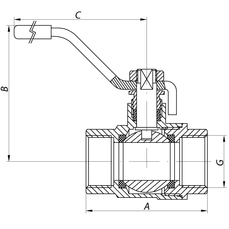 Кран кульовий KOER KR.214.G - 3/4