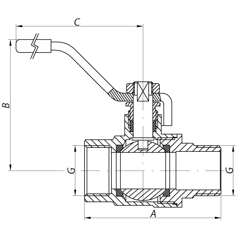 Кран кульовий KOER KR.215.G - 1 1/2