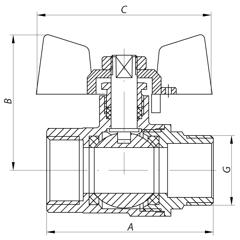 Кран кульовий KOER KR.218.G - 1/2