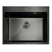 Мийка з нержавіючої сталі MIXXUS MH5843 DECOR NANO-BLACK (3.0/0.8) колір графіт (MI7042)
