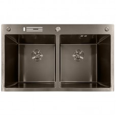 Мийка з нержавіючої сталі MIXXUS MH8350-DK NANO-BLACK (3.0/0.8) колір графіт (MI7053)