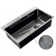 Мийка Zerix ZH7545-SET-05 DECOR NANO-BLACK (3.0/0.8) з нерж. сталі, комплект (графіт) (ZM5582)