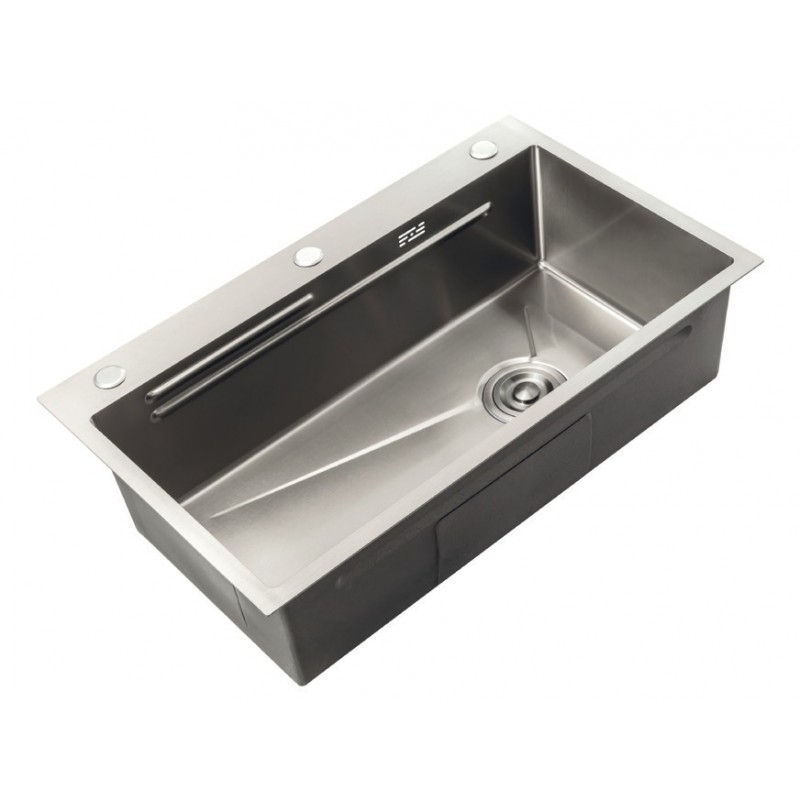 Мийка Zerix ZH8045-SET-05 NANO-SILVER (3.0/0.8) з нерж. сталі, комплект (нержавійка) (ZM5586)