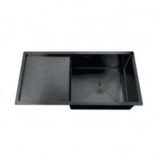 Мийка Zerix ZH7844B-215 (3.0/1.0) PVD-Black з сушаркою для посуду (ZM5565)