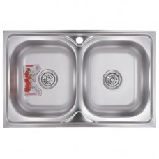 Мийка кухонна Zerix Z8050D-08-180MD Double (micro decor) (ZM0613)