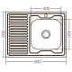 Кухонна мийка накладна ZerixZ8060R-06-160E (Satin) (ZX1617)