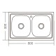 Мийка кухонна ZERIX Z8050D-08-180E (satin) (ZM0569)