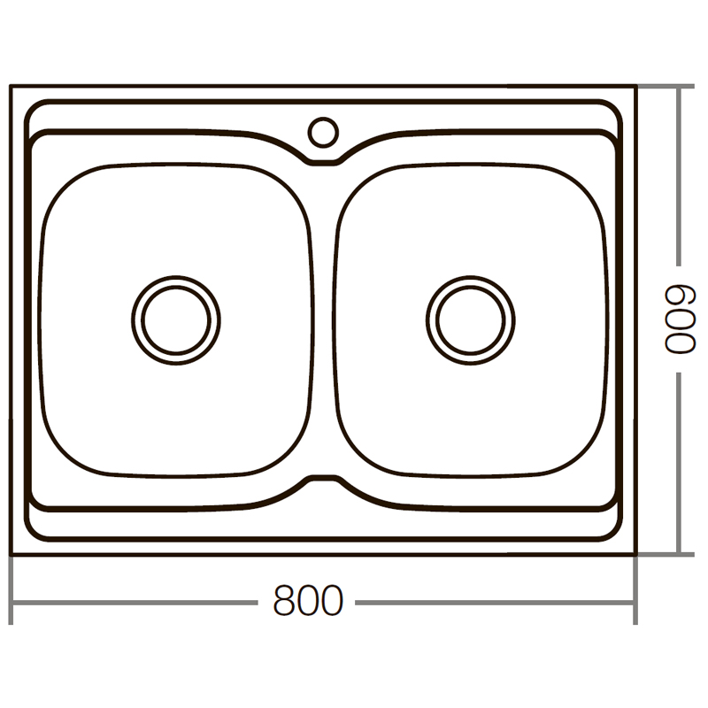 Кухонна мийка накладна Zerix Z8060B-08-180E (Satin) (ZX1620)