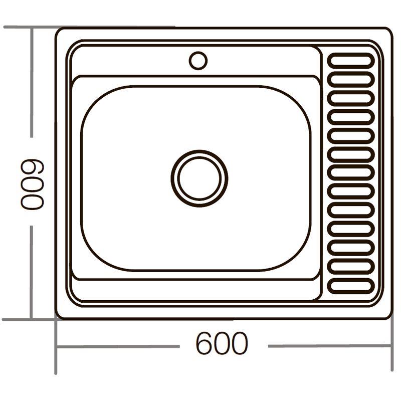 Мийка кухонна Zerix Z6060L-04-160E (Satin) (ZM0567)
