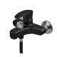 Змішувач для ванни Plamix CEZAR-009 EURO SET Matte black, зі шлангом, лійкою та кронштейном (PM0693