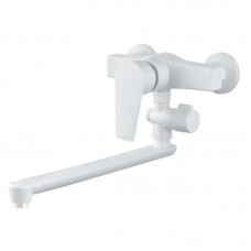 Змішувач для ванни PLAMIX OSCAR-006 SET WHITE (зі шлангом, лійкою та кронштейном) (PM0703)