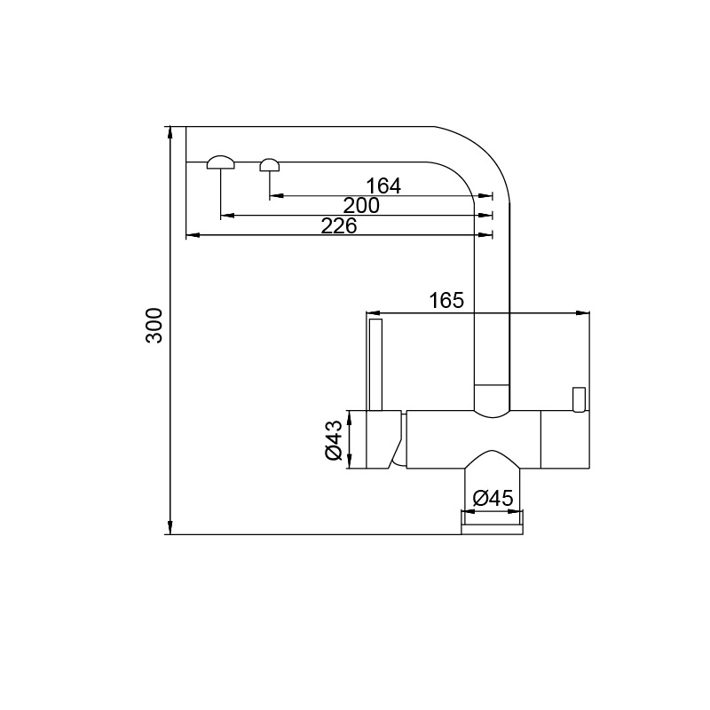 Змішувач для кухні з виходом для питної води KOER KB-72001-01 (KR3391)