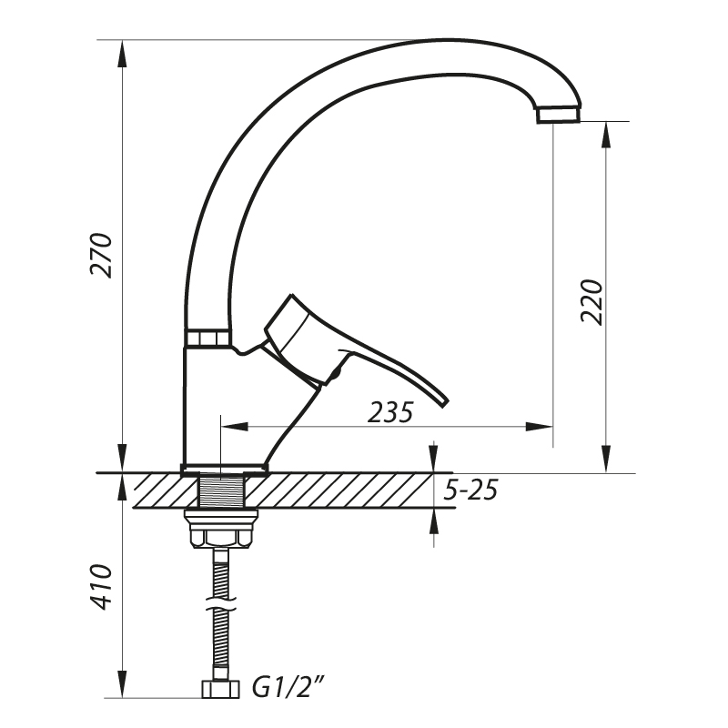 Змішувач для кухні Zerix DYU 279 (ZX0025)