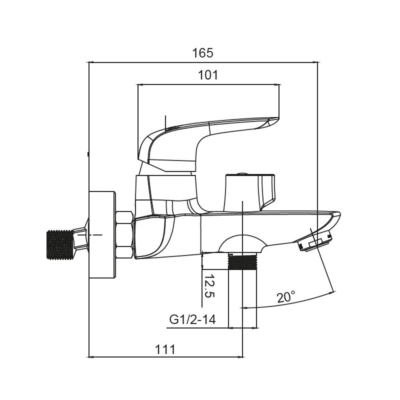 Змішувач для ванни з коротким виливом Koer KB-40008-05 (Колір чорний) (KR3473)