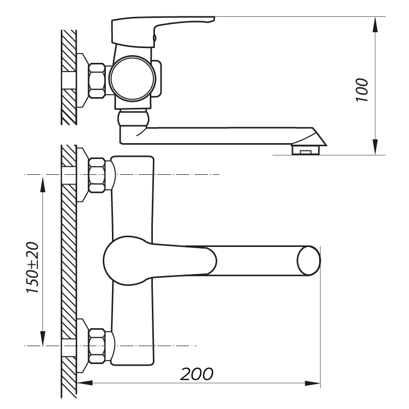 Змішувач для ванни Zerix PUD3 045 білий (ZX2909)